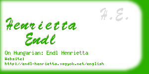 henrietta endl business card